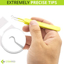 Blackhead Tweezer - Professional Curved Steel Tip Surgical Comedone & Splinter Extractor By Rapid Vitality. Ideal Blemish & Acne Remover Tool Means Flawless Facial Skin (Yellow) CYNAMED