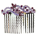 Faship Gorgeous Purple Rhinestone Crystal Floral Hair Comb Faship