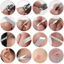 Leipple Manicure Set Professional Nail Clipper Kit Pedicure Kit - 16 pcs Stainless Steel Grooming Kit - Nail Care Tools with Luxurious Leather Travel Case (Silver Grey) Leipple