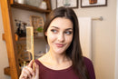 GranNaturals Wooden Rat Tail Comb - Hair Tool with Fine Teeth for Teasing Strands & Post Styling - Peach Rattail Wood Pick Handle for Sectioning & Parting - Perfect for Professional & Personal Use GranNaturals