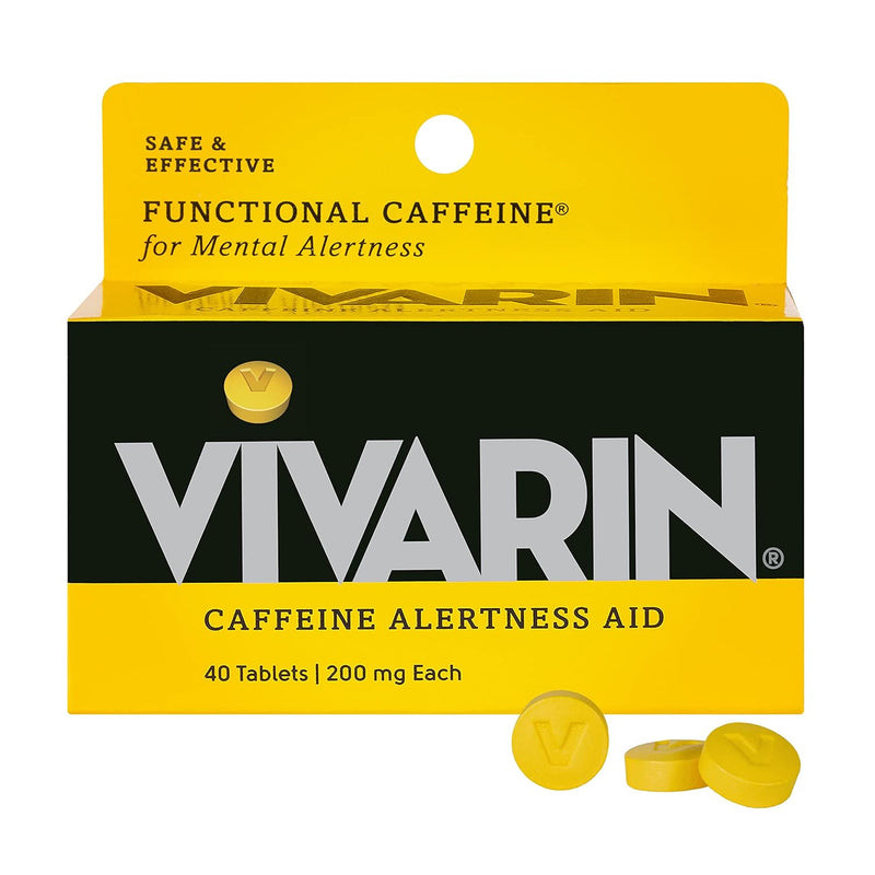 Vivarin, Caffeine Pills, 200mg Caffeine per Dose, Safely and Effectively Helps You Stay Awake, No Sugar, Calories or Hidden Ingredients, Energy Supplement, 40 Tablets Infinity Warehouse