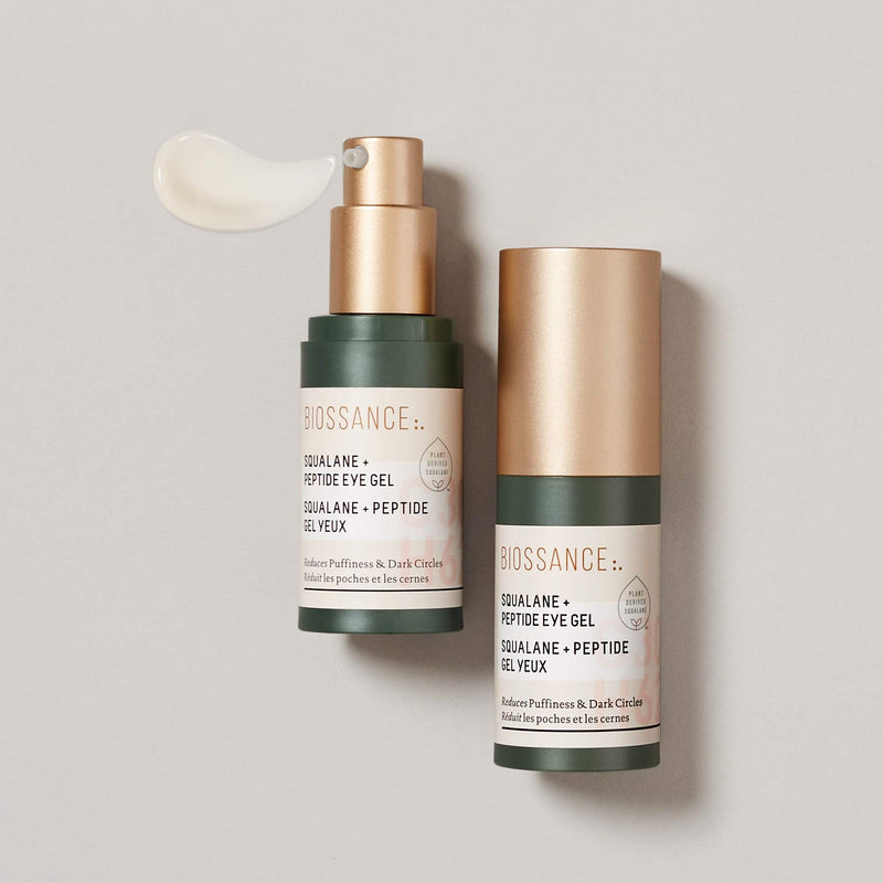 Biossance Squalane + Peptide Eye Gel. Reduce Dark Circles and Puffiness, Improve Fine Lines and Hydrate with Niacinamide and Peptides (0.5 ounces) BIOSSANCE