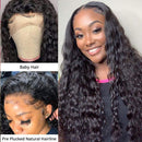 Water Wave Lace Front Wigs Brazilian Human Hair Wig Glueless 13x4 150% Density 12A Water Curly Human Hair Wigs Pre Plucked Natural Hairline With Baby Hair For Black Women (20,13x4 water wave) Zhuomei BEAUTY Store