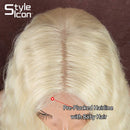 Style Icon 41" Lace Front Wigs Long Wavy Synthetic Wigs with Baby Hair Half Hand Tied 130% Density Wigs (1.5"4" Simulated Scalp, 613) Style Icon Store