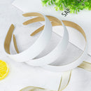 EAONE 16Pc White Satin Headbands for Women Wide Head bands Fashion Hard Headbands No Slip Headbands for Girls DIY Headbands 1.2 Inch EAONE