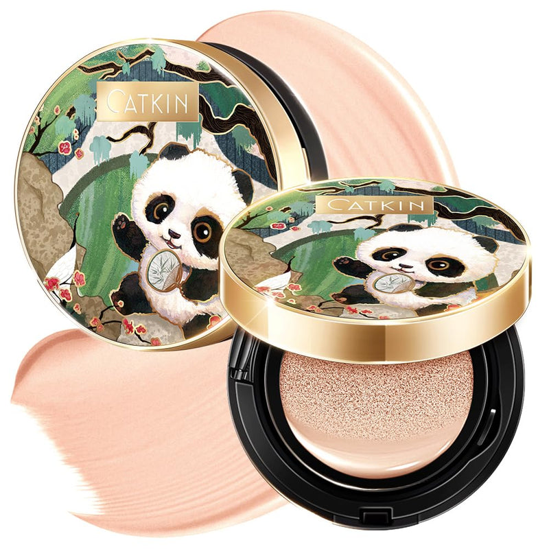 CATKIN Panda Land Full Coverage Cushion Fondation, Breathable Hydrating Nourishing Poreless Face Makeup Save for Sensitive Skin,Sheer Finish (C03 Medium Beige) Infinity Warehouse