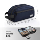 emissary Nylon Men's Toiletry Bag - Large Waterproof Shower Bag - Travel Toiletries Bag - Dopp Kitt for Men - Toiletry Bag for Men and Women - Shaving Bag for Men Travel (Blue Water-Resistant) emissary