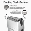 Electric Razor for Men, YASUN Men's Foil Shaver, Wet/Dry IPX7 Waterproof Electric Shavers for Men with Pop-up Beard Trimmer, Cordless Rechargeable Mens Razor - YS5800 Silver & Black YASUN