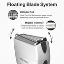 Electric Razor for Men, YASUN Men's Foil Shaver, Wet/Dry IPX7 Waterproof Electric Shavers for Men with Pop-up Beard Trimmer, Cordless Rechargeable Mens Razor - YS5800 Silver & Black YASUN