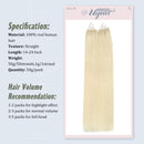 Ugeat 24 Inch Microlink Hair Extensions Human Hair Platinum Blonde Micro Beads Hair Extensions Human Hair 50Gram/Set 50Strands Micro Ring Extensions Human Hair Ugeat