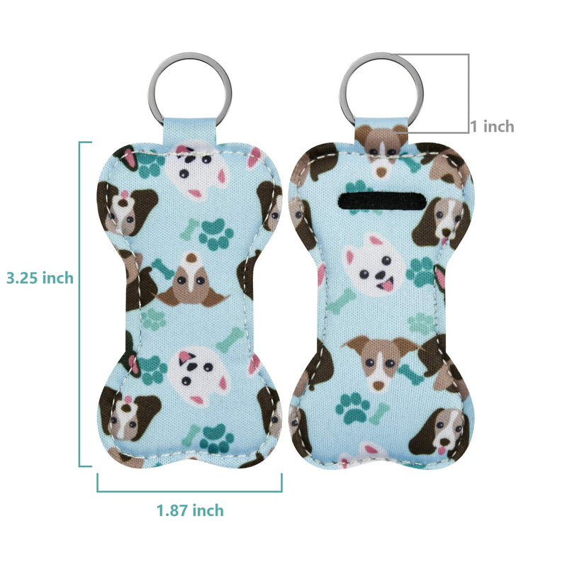Beautyflier Neoprene Chapstick Lipstick Keychain Holder (Dog Pattern) Beautyflier