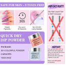 Lavender Violets Dip-Powder-Nail-Kit Starter 36 Colors Quick Drying Dipping Powder Set - Pale Purple, Orchid, Nude, Pink, Navy Blue - Summer and Christmas Colors for Dip Nails Manicure Pedicure M951 Lavender Violets