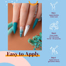 Beetles Gel Nail Polish Set, Hotel California Collection Light Blue Orange Dusty Pink Color Perfect for Autumn and Winter Nail Art Manicure Kit Soak Off LED Gel, 7.3ml Each Bottle beetles Gel Polish