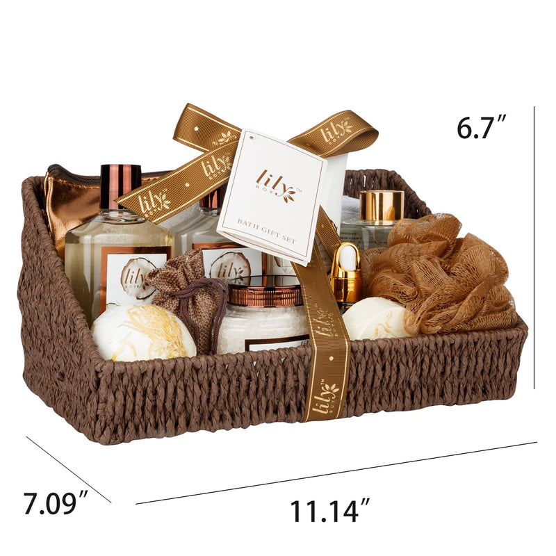 Bath and Body Gift Basket Set for Women - Coconut Vanilla Spa Gift Basket for Women 17-Piece Luxury Bath Gift Set with Shower Gel Self Care Pampering Gifts for Mothers Day, Christmas, Birthday Gifts Infinity Warehouse