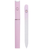 Best Crystal Glass Nail File – Perfect for Women & Girls - Long Lasting Double Sided Tempered Glass – Professional Salon Manicure/Pedicure Filing Tool for Natural Nails - with Case - Pastel lilac 2mm Malva Belle