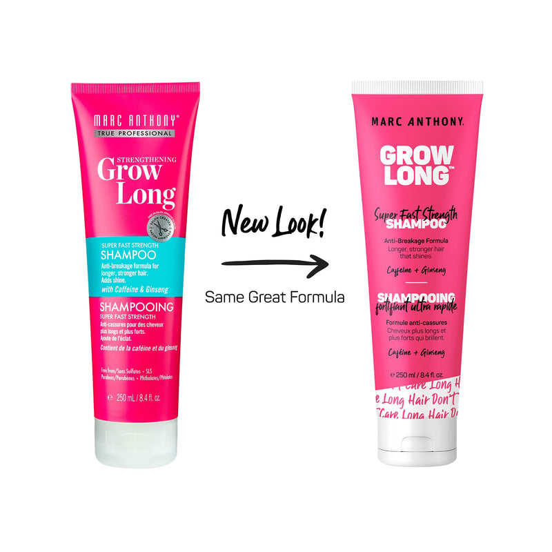 Marc Anthony Grow Long Biotin Shampoo and Conditioner Gift Set, Vitamin E and Caffeine, Sulfate Free, Color Safe Curly Hair & Dorm Room Essential for Women, Basic, 16.8 Oz Marc Anthony
