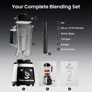 Colarlemo 1800 WP Smoothie Blenders for Kitchen, 30,000 RPM Large Blender for Smoothies, Ice Crushing & Frozen Fruit Heavy Duty Grinder with 68oz BPA-Free Pitcher, Adjustment Speed Knob, Silver Infinity Warehouse