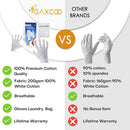 Extra Large, XL Moisturizing Gloves OverNight Bedtime Cotton Cosmetic Inspection Premium Cloth Quality Eczema Dry Sensitive Irritated Skin Spa Therapy Secure Wristband … (4 Pack) Gaxcoo Store