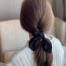 JIRIS 6 Pcs Satin Silk Hair Scrunchies Rabbit Bunny Ear Bow Bowknot Scrunchie Bobbles Elastic Hair Ties Bands Ponytail Holder for Women Accessories(SET2) JIRIS