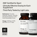 Momentous Omega-3 + Multi Stack - Daily 1600mg Fish Oil Supplement & Complete Essential Vitamin & Mineral Complex to Support Joint Health, EPA & DHA - NSF Certified, Gluten & GMO-Free (30 Servings) Infinity Warehouse