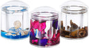 Locco Decor Acrylic Liquid 3D Floating Motion Round Qtip Cotton Ball Swab Holder Dispenser with Lid Shell Locco Decor