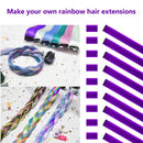 TOFAFA 22 inch Colored Hair Extensions Straight Hairpiece, Multi-colors Party Highlights Clip in Synthetic Hair Extensions for Kids Girls(10pcs Purple) TOFAFA Store