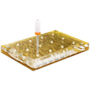 PANA Nail Drill Bit Holder Stand Display Organizer- Dust Proof Storage Container Box Case Tools for Home Use or Nail Salon - (12 Holes, Rectangle (Gold)) PANA
