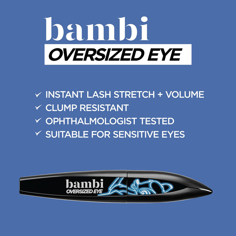 L'Oreal Paris Bambi Oversized Eye Washable Mascara, Instant Lash Stretch and Volume, Lifts, Curls and Extends Lash Length, Clump Resistant, Washable, Intense Black, 0.2800 fl. oz. L'Oreal Paris