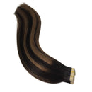 GOO GOO 22 Inch Tape in Hair Extensions Human Hair Natural Balck to Chestnut Brown Real Human Hair Extensions 20pcs 50g Remy Hair Extensions Straight GOO GOO Store