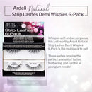 Ardell False Eyelashes Strip Lashes Demi Wispies Black, (6 pairs per pack) x 1 pack Ardell