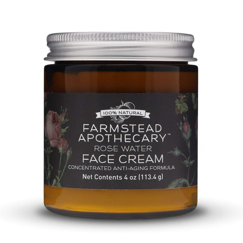 Farmstead Apothecary 100% Natural Anti-Aging Rose Water Face Cream 4 oz Farmstead Apothecary