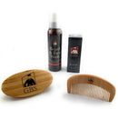 GBS Beard and Mustache Kit - Wash, Oil Comb, Brush & 3 pack of mustache comb great for Travel, Home and Gym G.B.S