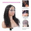 BLY 5x5 HD Transparent Lace Front Wigs Human Hair Deep Wave Lace Closure Wig 18 Inch 180% Density Pre Plucked Wigs for Black Women Natural Color Full & Thick BLY Store