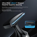 FOKE Back Shaver for Men, Ultra-Wide 1.8" T-Shaped Head, Travel Case, LED 4 in 1 Mens Back Shaver Rechargeable with Long Handle, Safety Lock, IPX7, Multi-Functional Back Trimmer for Men, (Dark Black) Infinity Warehouse