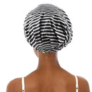 Sent Hair Shower Cap for Women Reusable Waterproof Bath Cap for Long Hair Cap for Shower Cute Large Turban Shower Cap for Braids(Stripe) sent hair