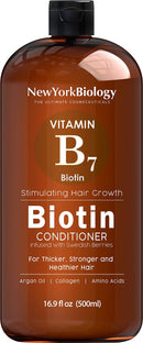 Biotin Conditioner for Hair Growth and Thinning Hair – Thickening Formula for Hair Loss Treatment – For Men & Women – Anti Dandruff - 16.9 fl Oz NEW YORK BIOLOGY THE ULTIMATE COSMECEUTICALS