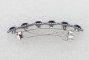 Faship Gorgeous Navy Blue Rhinestone Crystal Floral Small Hair Barrette Clip Faship