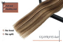 22In 8A Grade Clip In hair Extensions ombre Chocolate Brown to Dark Blonde Double Drawn Silky Long Straight Human Hair 100% Remy Human Hair Salon Quality For Women 70g7PCS((22In