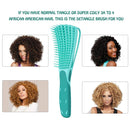 Detangling Brush for Curly Hair, Black Hair Detangler, Afro Textured 3a to 4c Kinky Wavy, for Wet/Dry/Long Thick Curly Hair, Exfoliating Your Scalp for Beautiful and Shiny Curls (Green) COLORCASA Store