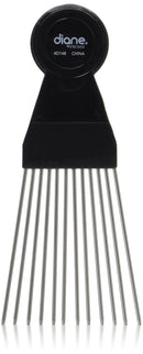 Diane Fan Pick, Black, 1 comb, Stainless steel, steel teeth, stainless, rounded tips, hair brush, hair pick, pik, long hair, won’t hurt your scalp, won’t pull on your hair Diane