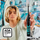 Made by Dentists Sonic X Electric Toothbrush – Rechargeable Kids Sonic Toothbrush, 8X Plaque Removal, 2 Speed Modes, 2-Minute Timer 6 Brush Heads Included, Tweens Ages 7+, Good Vibes Only Edition Infinity Warehouse