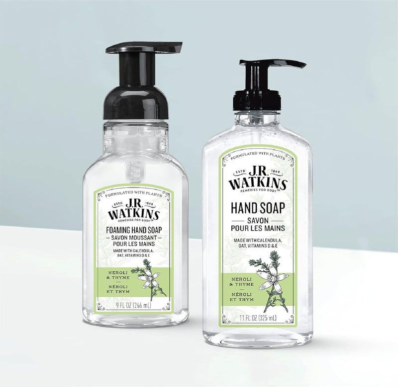 J.R. Watkins Gel Hand Soap For Bathroom or Kitchen, Scented, Cruelty Free, 11 Fl Oz, Neroli & Thyme, 3 Pack Infinity Warehouse
