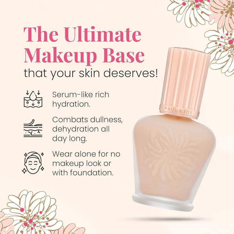 Paul & Joe Moisturizing Foundation Primer, Lightweight Makeup Primer, Sheer and illuminating Foundation Makeup, Face Makeup Base for Fair Complexions & Pink Undertones, Primer S 01 Peach, 1 fl oz Infinity Warehouse
