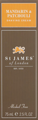 St James of London Mandarin & Patchouli Shave Cream Tube, 2.5 Fl Oz St James of London