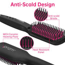 Prizm Hair Straightener Brush, Negative Ion Enhanced Hot Straightening Brush, 30s Fast Heating for Smooth, Frizz-Free and Shine hair, Anti Scald, Temp Lock, LCD Display, Portable for Home & Travel Prizm