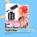 Beetles Nail Tips and Glue Gel Nail Kit, 2 In 1 Nail Gel and Base Gel with 500Pcs Coffin Nails Tips and LED Lamp DIY Nail Art Acrylic Nail Kit Easy Nail Extension Set beetles Gel Polish