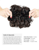 ROSEBUD Chignon Hairpiece Curly Bun Extensions Scrunchie Updo Hair Pieces Synthetic Combs in Messy Bun Hair Piece for Women Rose bud