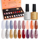 Lavender Violets Gel-Nail-Poish Kit 18-Color Soak off UV LED Nail Gel with No Wipe Base and Top Coat F987 Lavender Violets Store