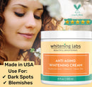 Premium Intimate Anti Aging Radiance Dark Spot Remover Body Hands Cream. Dark Spot Corrector Men Women Face 4 OZ WhiteningLabs