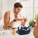 emissary Nylon Men's Toiletry Bag - Large Waterproof Shower Bag - Travel Toiletries Bag - Dopp Kitt for Men - Toiletry Bag for Men and Women - Shaving Bag for Men Travel (Blue Water-Resistant) emissary